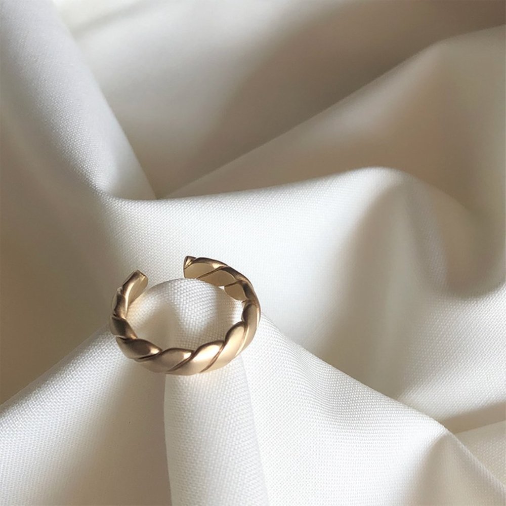 Gold Matte Braid Band Ring